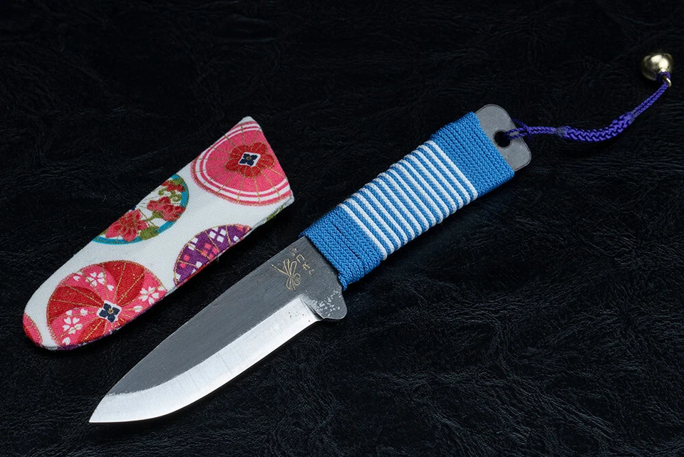 Higonokami Kogatana Bannou Black Blade BL / White Handle Wrap w/ Sheath - Image 1 of 1