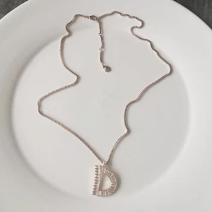 New 24" Baublebar CZ Letter D Pendant Necklace Chic Women Party Vacation Jewelry - Picture 1 of 3