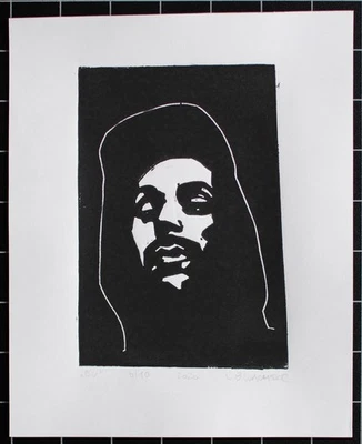 Leonhard Wachter Evidence Rapper Contemporary signiert Linolschnitt 2020 6/10 - Bild 1 von 2