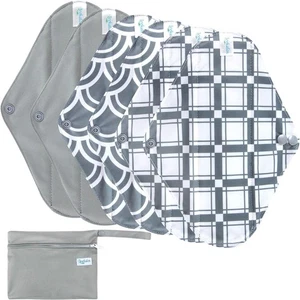 Leekalos Wiederverwendbare Menstruationspads - Bambus Medium (6er Pack), Grau  - Bild 1 von 6