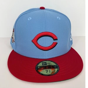 New Era 59Fifty Cincinnati Reds 7 5/8 Baseball Cap Stadium Patch 1970-2002 NWT - Picture 1 of 6