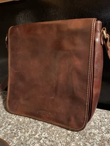 I Fratelli Firenze Echtleder Braun Saddle Handtasche Geldbeutel Made In Italy - Bild 1 von 22
