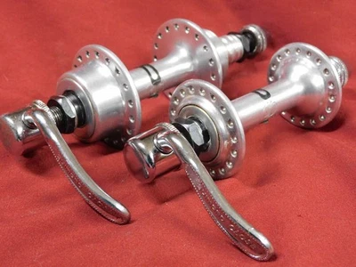 老式 1982 年禧玛诺 600 HB-6110 前后英语螺纹轮毂和倾斜器 — 第 1/4 张图片