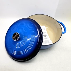 Lodge Dutch Oven 7.5 qt Enameled Cast Iron Caribbean Blue Porcelain with Lid - Picture 1 of 18