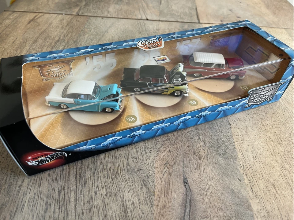 100 Hot Wheels Cool Classics Series Tri Five Chevy 3 Car Set