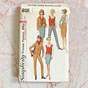 Simplicity 6131, 60s Wardrobe, Sz 12/32, Cut, COMPLETE, Vintage Sewing Pattern - Picture 1 of 2