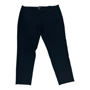 Eileen Fisher Black Straight Pull On Pants Washable Stretch Crepe XL Capsule - Picture 1 of 7