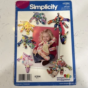 Simplicity G2394 Stuffed Animal Sewing Pattern - Giraffe Elephant Rhino - CUT - Picture 1 of 4