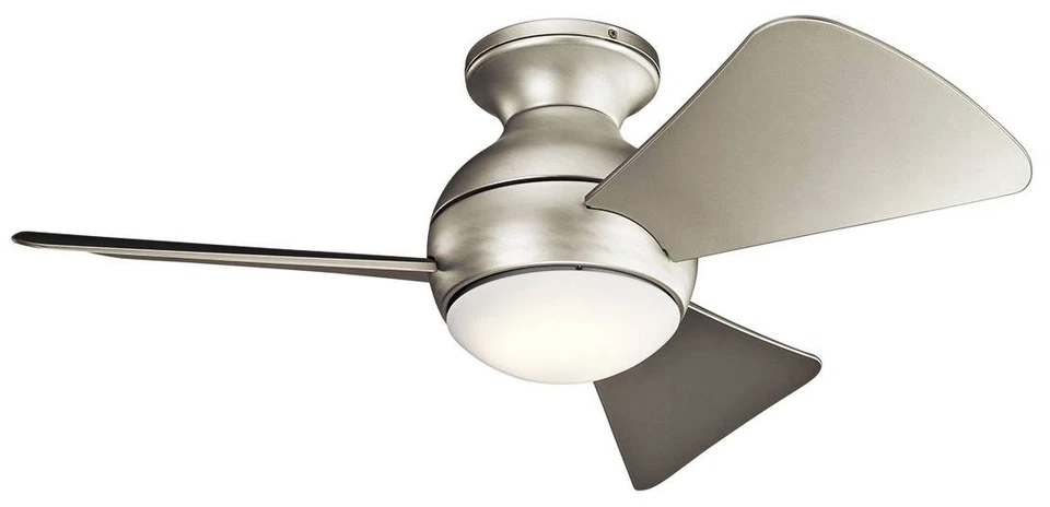 34" Kichler Sola Satin Nickel Wet Rated LED Hugger Ceiling Fan - Image 1 of 1