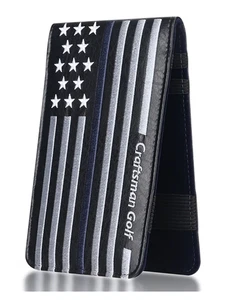 USA Stars & Stripes Golf Scorecard & Yardage Book Holder Premium Golf Accessory - Picture 1 of 8