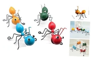 4PCS Metal Ant Garden Decor Outdoor Insect Statue Yard Art Wall Sculptures for - Picture 1 of 5