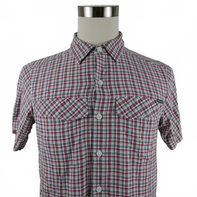 Camisa Columbia Para Hombres Omni Tono Abotonada Roja Gris A Cuadros Ventilada S Foto 1 de 4