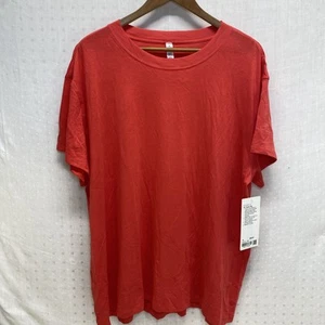 Lululemon All Yours T-Shirt Größe 16 Nelkenrot Kurzarm Pima-Baumwollmischung Neu - Bild 1 von 9