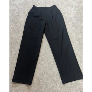 Talbots Wool Pants Womens Size 12 Black Swork Career Basic Plain Comfy Straight - Picture 1 of 9
