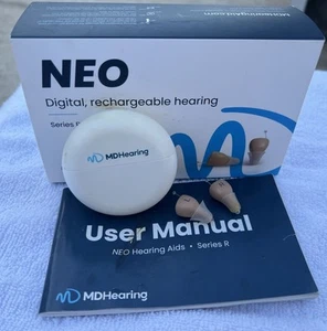 MD Hearing Aids NEO Digital Rechargeable Hearing Aid Wireless Charger Case - Picture 1 of 6