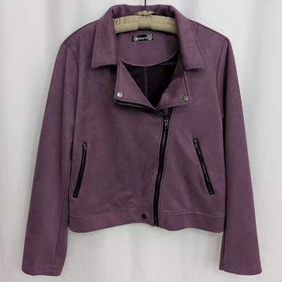Chaqueta de moto Alegra K imitación gamuza para mujer XL poliéster púrpura malva Foto 1 de 4