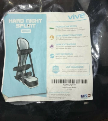 Vive Hard Night Splint Plantar Fasciitis Brace Size Medium New In The Package - Image 1 of 4