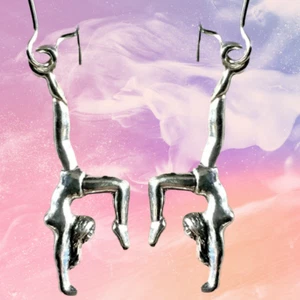 Gymnast Cheerleader Acrobat Design Earrings Gift Gymnastics Present Q336 - Picture 1 of 4