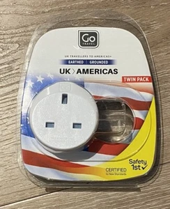 Go Travel 3 Pin UK to USA America Earthed Plug Socket Power Adaptor Convertor - - Picture 1 of 1