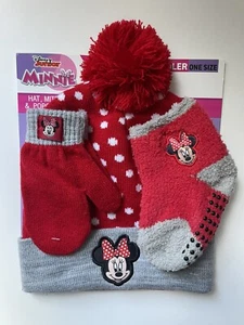 Disney junior marvel Minnie hat mittens and socks 3 pieces set - Picture 1 of 2