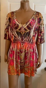 Size 2X New Directions Must color w/sequins & elastic waist short sleeve Top - Picture 1 of 3