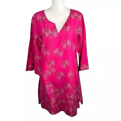 Peppermint Bay Pink Metallic Silver & Gold V-Neck Cover Up Size Large New! - Image 1 of 4