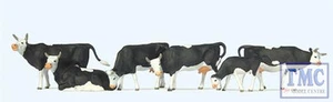 PR73013 Preiser OO Scale Black & White Cows 6 - Picture 1 of 1