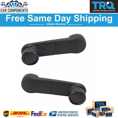 TRQ Front Window Crank Handle Black Metal Upgrade LH RH Pair for Ford Truck - Image 1 of 4