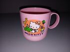 Vintage 1985 Sanrio Hello Kitty Color Pink 3" Plastic Cup Mug Rainbow Circus