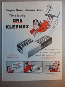 1948 KLEENEX TISSUES Little LULU Says Only One Kleenex!  vintage art print ad - Picture 1 of 1