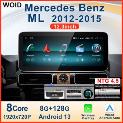 12.3" Android Auto Apple CarPlay Radio for Mercedes ML W166 GL X166 NTG 5.0 - Image 1 of 4
