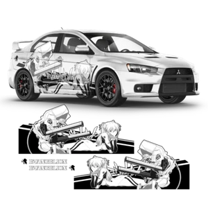 Itasha EVANGELION ASUKA Anime Style Side Graphics, for any Car Body - Foto 1 di 3