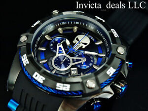 Invicta Men's 52mm Bolt Marvel PUNISHER Chronograph Limited Ed Blue Black Watch