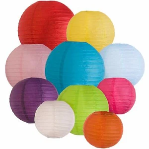 5 & 10 Mixed Round Chinese Paper Lanterns Lamp Shape Wedding Party Decorations - Picture 1 of 8