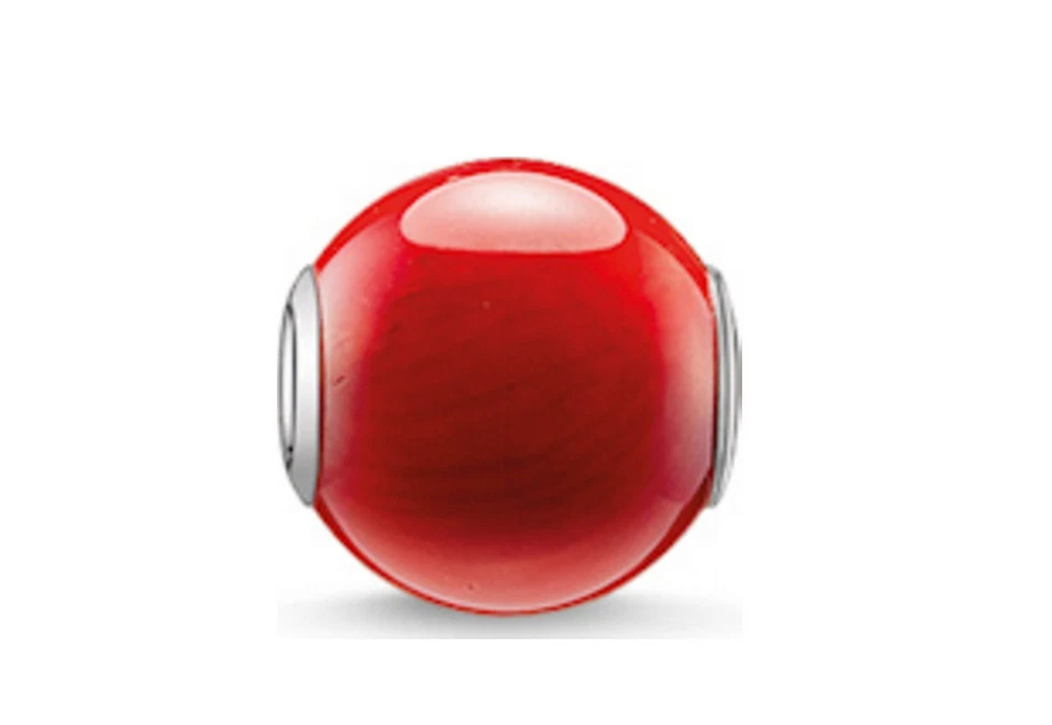 Thomas Sabo Charm Beads Karma in Argento 925 rosso Corallo K0092 - Immagine 1 di 1