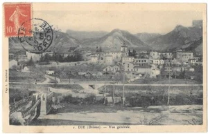 DIE 26 Vue générale Drôme CPA écrite à Mr Pierre Viguier à Maraussan en 1907 - Imagen 1 de 2