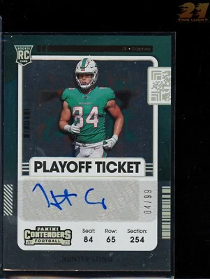 2021 PANINI CONTENDERS FOOTBALL 185 HUNTER LONG PLAYOFF TICKET AUTO /99 - Image 1 of 2