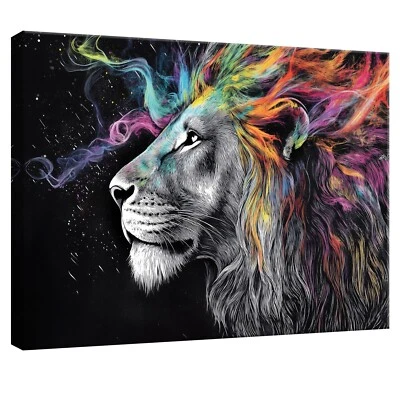 Leinwand Bilder Abstrakt Löwe Schwarz Wandbilder Groß Leinwandbild XXL Bilder - Bild 1 von 4