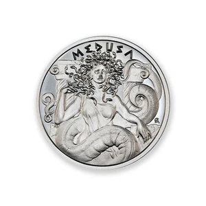 MEDUSA - 1 OZ GREEK MYTHOLOGY SERIES – .999 FINE SILVER BU ROUND - Picture 1 of 7
