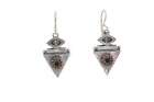 Patricia Locke silver plated crystal geometric triangle dangle drop earrings