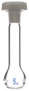 Eisco Labs 5ml Volumetric Flask with 10/19 Stopper - Class A Borosilicate Glass - Picture 1 of 1