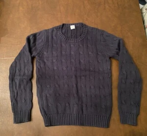 J.Crew CrewCuts Navy Cable Cotton Crewneck Sweater Size 6 7 - Picture 1 of 3