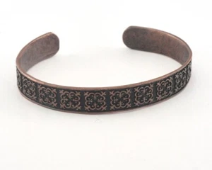 Armreif Armband strukturiert verstellbar antik kupferfarben Messing verstellbar 2963 - Bild 1 von 2