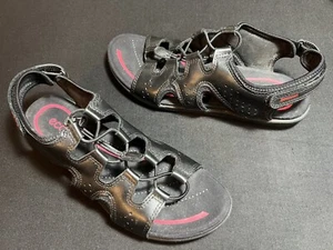 Sandalias deportivas Ecco negras de cuero elástico con punta abierta zapatos Euro 40 para mujer 9-9,5 EE. UU. - Imagen 1 de 1