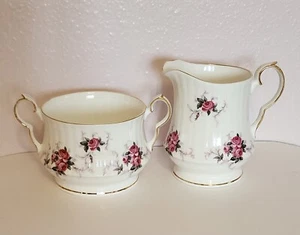 Princess House Hammersley Spode Fine Bone China Creamer Sugar Set England Roses - Picture 1 of 8
