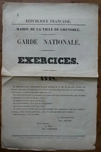 AFFICHE MUNICIPALE - VILLE DE GRENOBLE - 25 AVRIL 1848 - INFORMATION PUBLIQUE - Picture 1 of 2