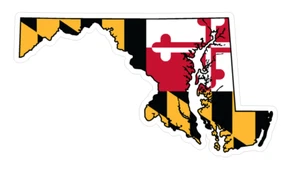Maryland State (Q21) Shape Flag Vinyl Decal Sticker Car/Truck Laptop/Netbook Win - Picture 1 of 1