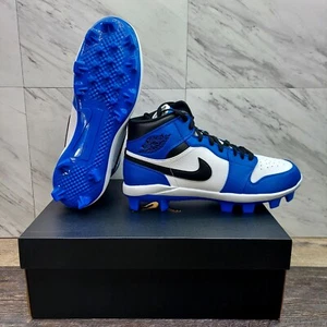 Air Jordan 1 Retro MCS Baseball Cleats Blue Black White AV5354-411 Men's 11 - Picture 1 of 11