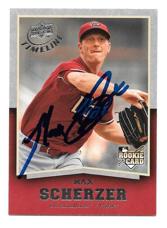 MAX SCHERZER SIGNED 2008 UPPER DECK TIMELINE NEW YORK METS ROOKIE AUTO IP - Image 1 of 1