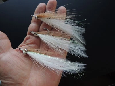 EB056 LotOf3 Half and Half Mustad 1/0  Fly Fishing Striper Bluefish GT USA Made - Image 1 of 4